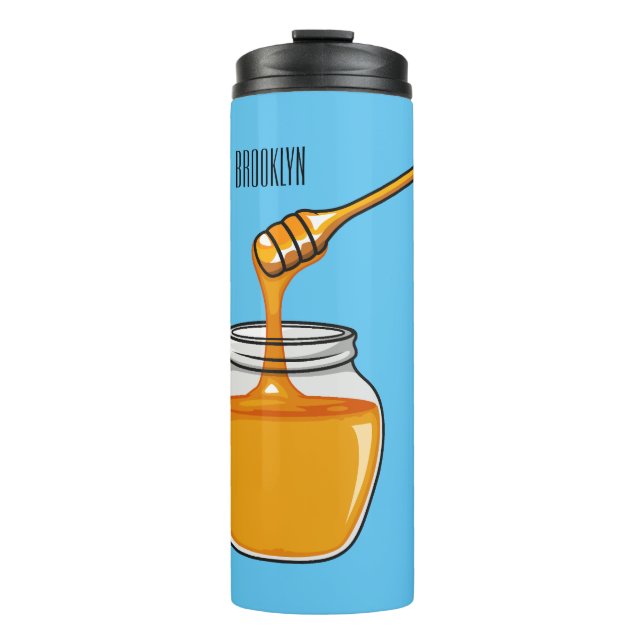 Honey Cartoon Illustration Thermosbecher (Vorderseite)