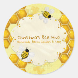Honey Comb 3D Whimsey Business Runder Aufkleber