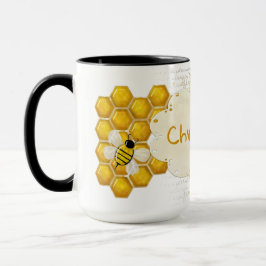 Honey Comb 3D Whimsey NAME Tasse