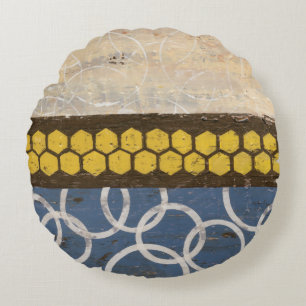Honey Comb Abstrakt I Rundes Kissen