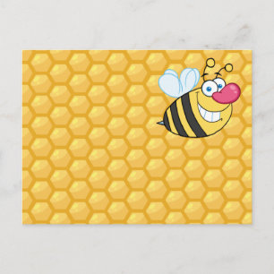 Honey Comb Bee Postkarte