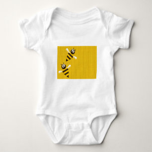 Honey Comb Yellow Gold Bees Art Baby Strampler
