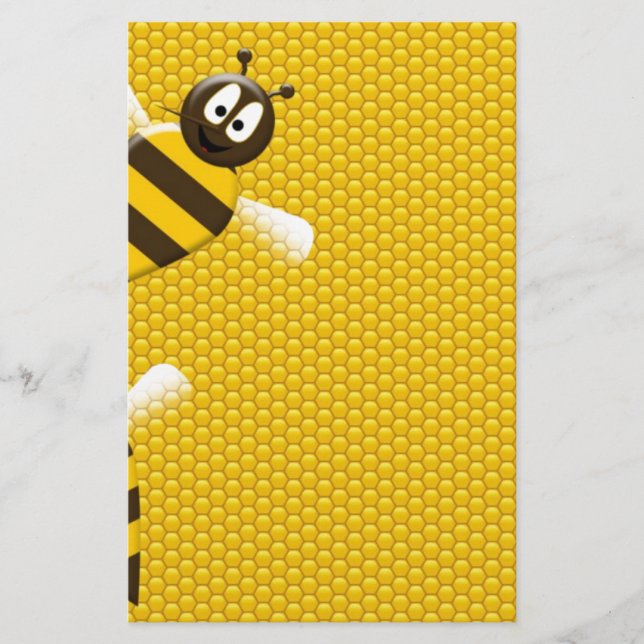 Honey Comb Yellow Gold Bees Art Briefpapier (Vorderseite)