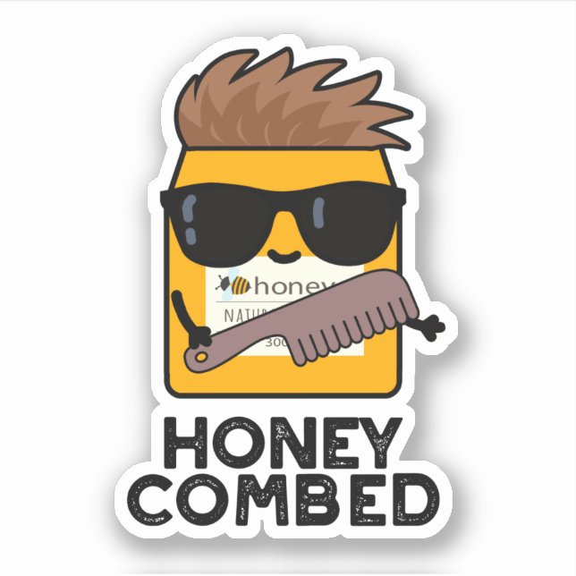 Honey Combed Funny Honey Pun Aufkleber (Vorderseite)