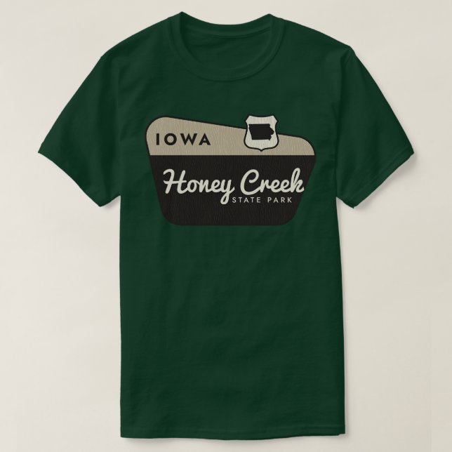 Honey Creek Staat Park Iowa Begrüßungszeichen T-Shirt (Design vorne)