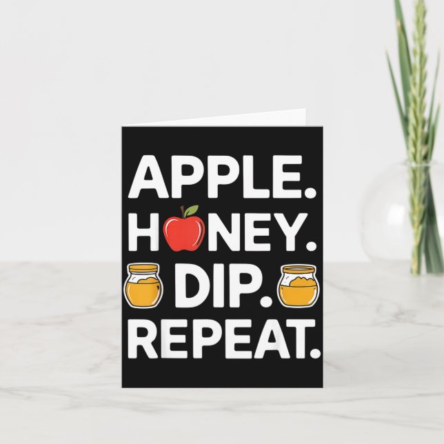 Honey Dip Repeat Funny Rosh Hashanah Jewish New Ye Karte (Vorderseite)