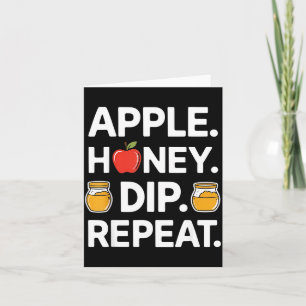 Honey Dip Repeat Lustiges Rosh Hashanah Jüdisches Karte