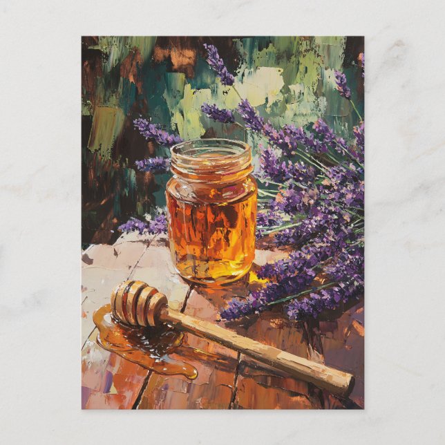 Honey Dipper und Lavender Landschaftlich Postkarte (Vorderseite)