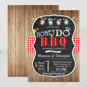 Honey Do BBQ Paare Verlobungs-Einladung Einladung