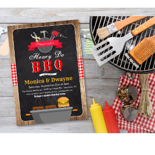 Honey Do BBQ Paare Verlobungseinladung Einladung