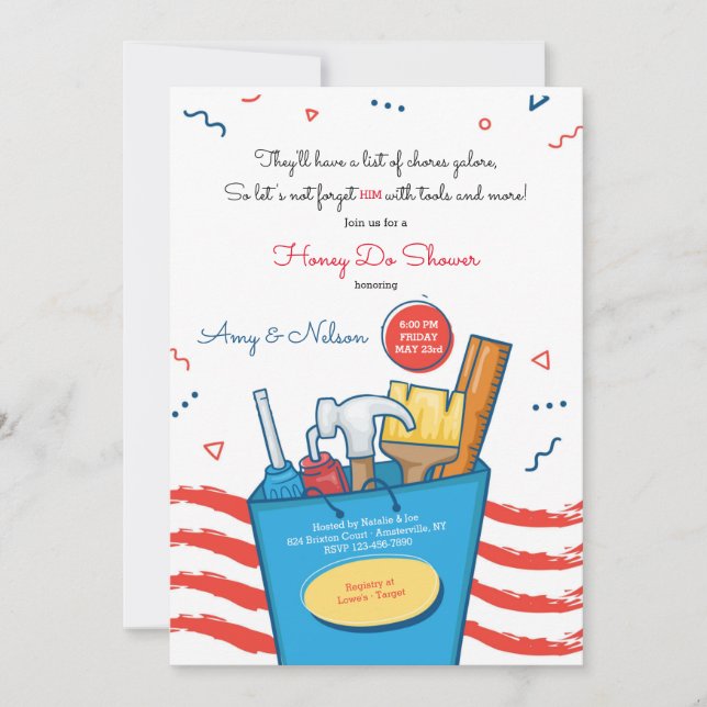 Honey Do Dusche Einladung (Vorderseite)