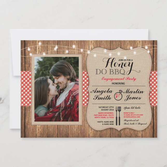 Honey Do GRILLEN Engagement Party I DO Foto einlad Einladung (Vorderseite)