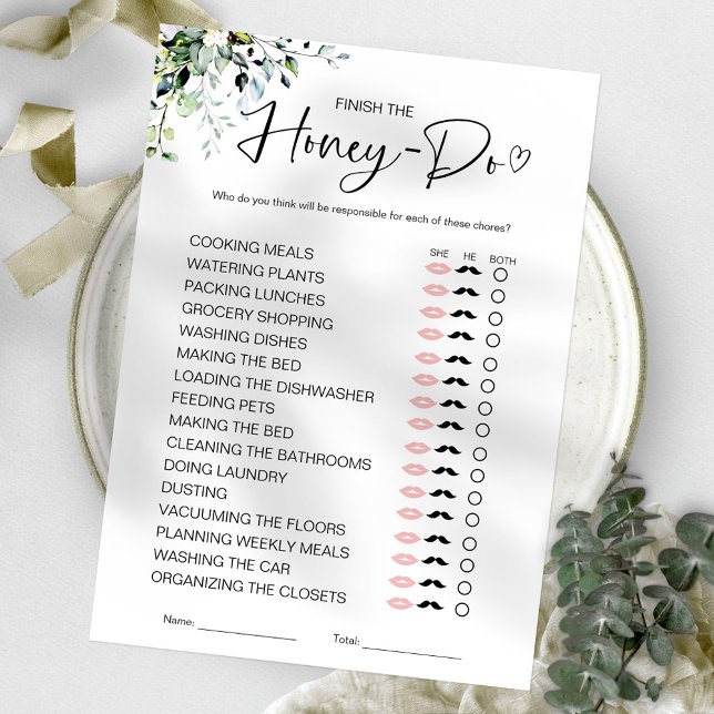 Honey Do List Brautparty Game Einladung (Von Creator hochgeladen)