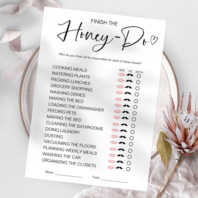 Honey Do List Brautparty Game Einladung (Von Creator hochgeladen)