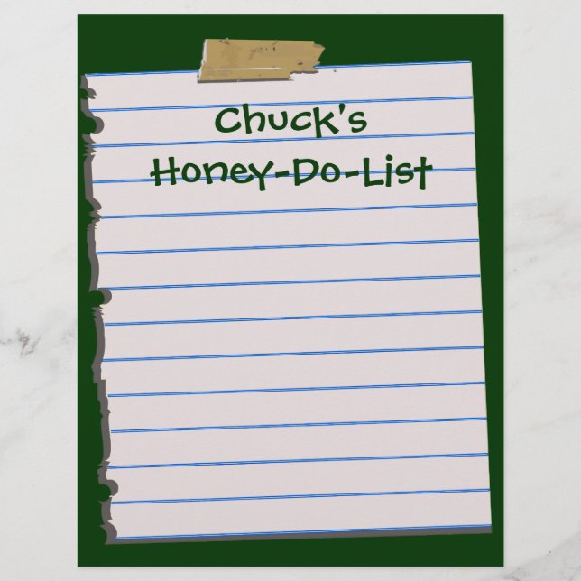 Honey Do List Letterhead Stationery (Vorderseite)