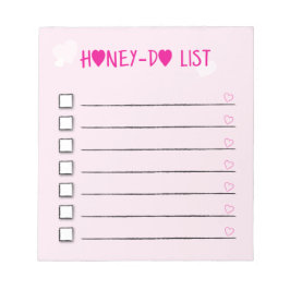 Honey Do List Pink Hearts Checklist Ehefrau Husban Notizblock