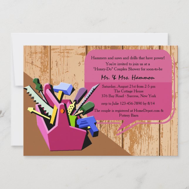 Honey-Do-Paare-Dusche Einladung (Vorderseite)