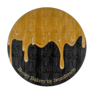 Honey Drip Sweets Bakery Gold Black Set Schneidebrett