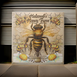 Honey Farm Big Bee Begrüßungszeichen | KERAMIK Fliese