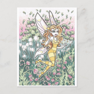 Honey Fee Blumengartenmärchen Fantasy Art Printing Postkarte