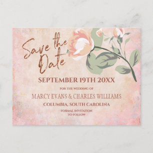 Honey Glazed Floral Save the Date Postkarte