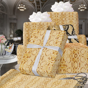 Honey Gold Blond Cobra Snakeskin Geschenkpapier