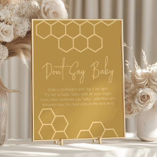 Honey Golden Beige Babydusche Say Baby nicht Poster