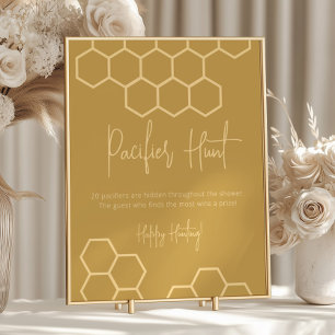 Honey Golden Beige Babydusche Schnuller Hunt Sign Poster