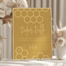 Honey Golden Beige Babydusche Windelwindeln Raffel Poster