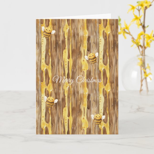 Honey Happy Bees Christmas   Karte (Gelbe Blume)