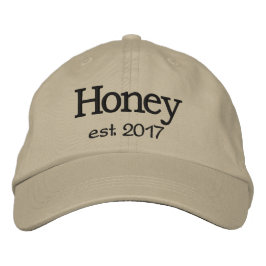 Honey Hat - Black Stitching Bestickte Baseballkappe