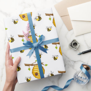 Honey Hive Honey Bee Wrapping Paper Geschenkpapier