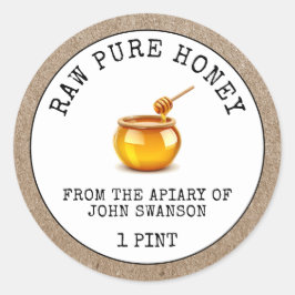 Honey Honeycomb Apiary Honey Pot Runder Aufkleber