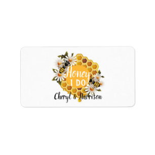 Honey I Do Honeycomb Bees Adressaufkleber