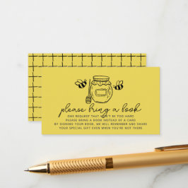 Honey Jar & Bees Baby Shower Book Request Begleitkarte