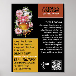 Honey Jar - Beeyard, Honigfarm Advertising Poster