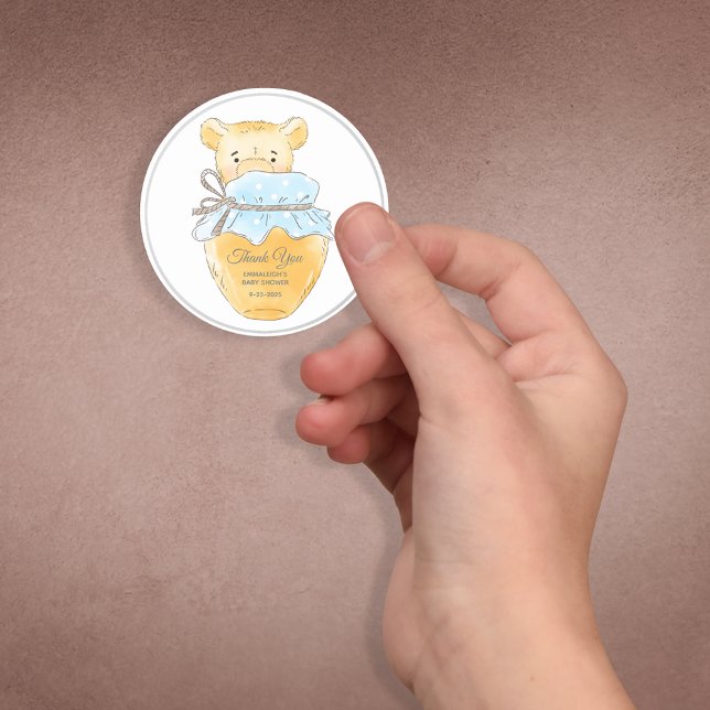 Honey Jar Boy Teddy Bear Danke Runder Aufkleber (Von Creator hochgeladen)