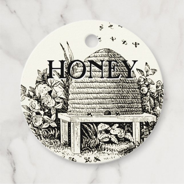 Honey Jar deskriptive Skep Tag Geschenkanhänger (Vorderseite)