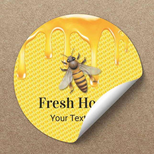 Honey Jar Fresh Bee & Honeycomb Apiary Beekeeper Runder Aufkleber (Von Creator hochgeladen)