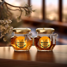 Honey Jar Honeybee Honeycomb. Apiary Tropfens Gold Runder Aufkleber