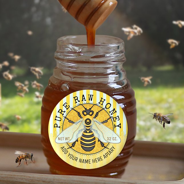 Honey Jar Honeybee Honeycomb Bee Apiary Business Etiketten (Von Creator hochgeladen)