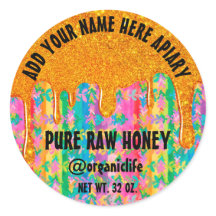 Honey Jar Honeybee Honeycomb Gold Tropfen Rainbow