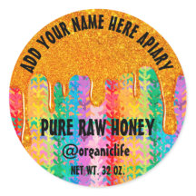Honey Jar Honeybee Honeycomb Gold Tropfen Rainbows