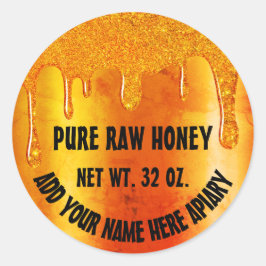 Honey Jar Honeybee Honeycomb Golden Tropfens Runder Aufkleber