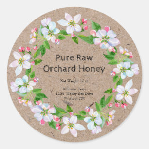Honey Jar Kraft Paper Label   Orchard Honey Runder Aufkleber