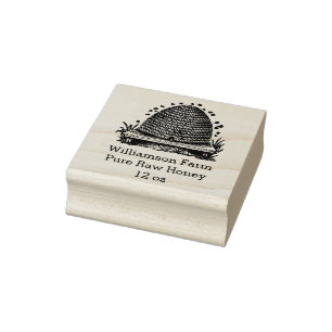 Honey Jar Label Honey Bee Vintag Bee Hive Gummistempel