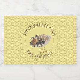 Honey Jar Label | Vintage Honigbiene und Honeycomb Lebensmitteletikett