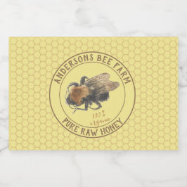 Honey Jar Label | Vintage Honigbiene und Honeycomb Lebensmitteletikett