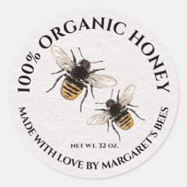 Honey Jar Labels Honeybee Honeycomb Bee Product Runder Aufkleber