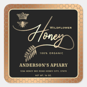 Honey jar, moderne Schriftzeichen-Königin Quadratischer Aufkleber